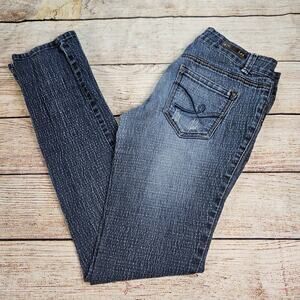 Lei Ashley Low Rise Skinny Juniors size 1 Dark Wash Blue Denim jeans